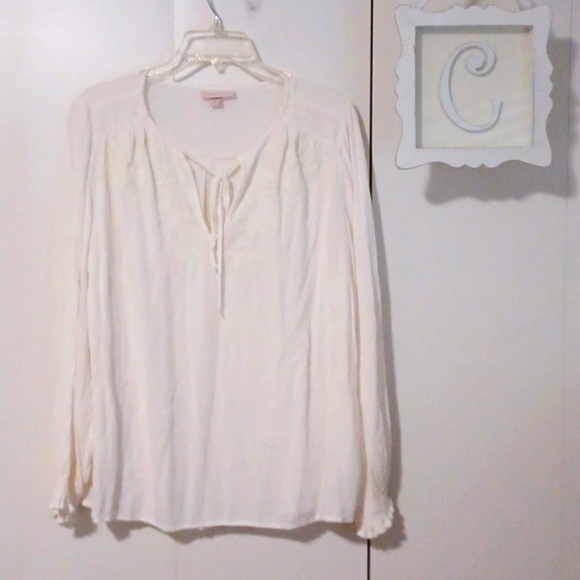 Knox Rose, cream painters blouse SZ. M. - Picture 1 of 5